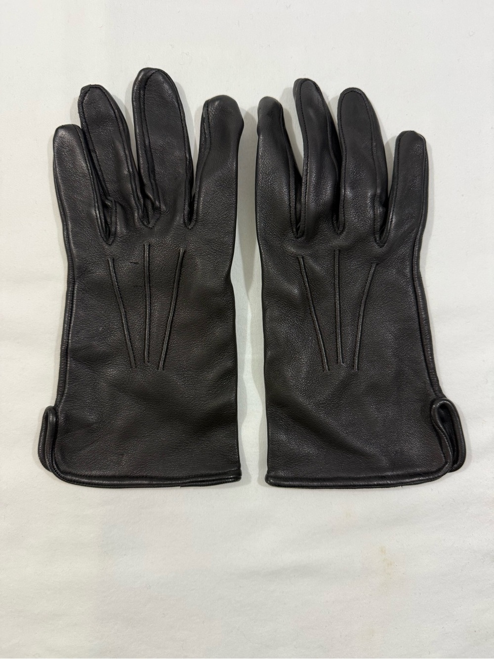 Men’s Black Leather Gloves Size 10 1/2 Soft Driving Dress Riding